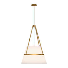 Alora Lighting PD546719AGWL - Oliver 18-in Aged Gold/White Linen 1 Light Pendant