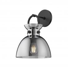 Alora Lighting WV411809MBSM - Waldo 9-in Matte Black/Smoked 1 Light Wall/Vanity