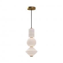 Alora Lighting PD530341AGOP - Bijou 8-in Aged Gold/Opal Matte Glass LED Pendant