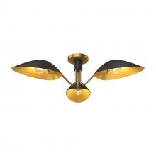 Alora Lighting SF550332MBAG - Oscar 32-in Aged Gold/Matte Black 3 Lights Semi Flush Mount