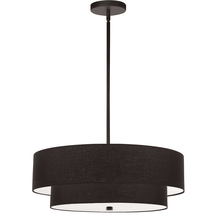 Dainolite 571-224P-MB-BK - 4 Light Incandescent 2 Tier Pendant, Matte Black with Black Shade