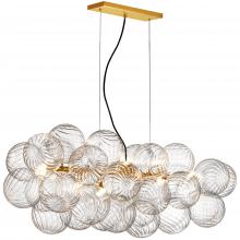 Dainolite CLZ-418HP-AGB - 10 Light Halogen Horizontal Pendant Aged Brass with Clear Spiral Glass