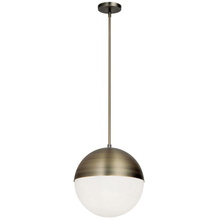 Dainolite DAY-143P-AB - 3 Light Halogen Pendant, Antique Brass Finish with White Glass