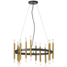 Dainolite DER-2424C-MB-AGB - 24 Light Incandescent Matte Black & Aged Brass Chandelier