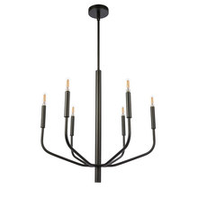 Dainolite ELN-246C-MB - 6 Light Incandescent Chandelier, Matte Black