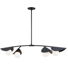 Dainolite EMM-414HP-MB - 4 Light Halogen Horizontal Pendant Matte Black with White Glass