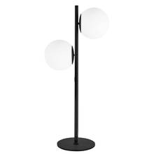 Dainolite FOL-222T-MB - 2 Light Incandescent Table Lamp, Matte Black w/ White Glass