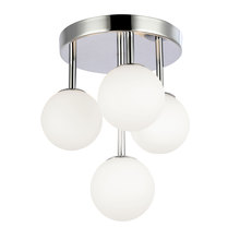 Dainolite MGL-94FH-PC - 4 Light Halogen Flush Mount, Polished Chrome w/Opal Glass