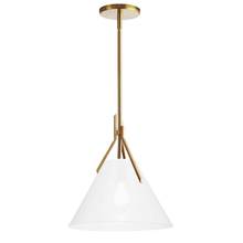 Dainolite NIC-101P-AGB - 1 Light Incandescent Pendant, Aged Brass with Opal Glass