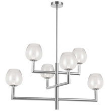 Dainolite NOR-326C-PC-CLR - 6LT Chandelier,  PC w/ CLR Glass