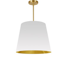 Dainolite ODR-M-692 - 1 Light Oversized Drum Pendant Medium White/Gold Shade