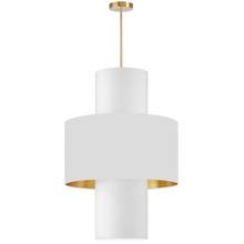 Dainolite POA-224P-AGB-692-790 - 4 Light Incan Pendant, Aged Brass w/ White/Gold & White Shades