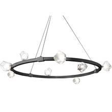 Dainolite PRN-4212C-MB - 12 Light Halogen Chandelier, Matte Black w/ Clear Glass