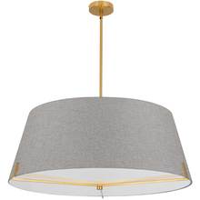 Dainolite PST-324P-AGB-GRY - 4 Light Incandescent Pendant Aged Brass with Grey Fabric shade