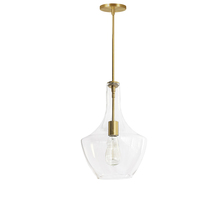 Dainolite PTL-101P-AGB - 1 Light Incandescent Pendant, Aged Brass with Clear Glass