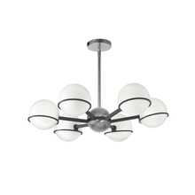 Dainolite SOF-286C-MB-PC - 6LT Halogen Chandelier, MB/PC with WH Opal Glass