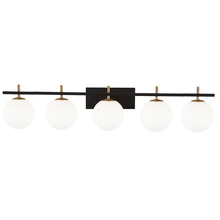 Dainolite VAD-415W-MB-AGB - 5 Light Halogen Vanity, Matte Black and Aged Brass