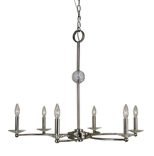 Framburg 3108 PN - 6-Light Polished Nickel Pirouette Chandelier