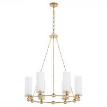 Quorum 667-6-80 - Lee BLVD 2.0 6 Light Chandelier, Aged Brass