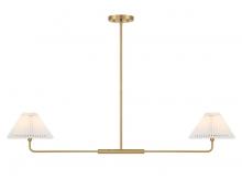 Savoy House Meridian M100122NB - 2-Light Linear Chandelier in Natural Brass