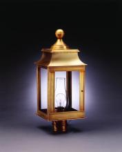 Northeast Lantern 5633-VG-CIM-CSG - Pagoda Post Verdi Gris Medium Base Socket With Chimney Clear Seedy Glass