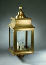 Northeast Lantern 5653-VG-CIM-CSG - Pagoda Post Verdi Gris Medium Base Socket With Chimney Clear Seedy Glass