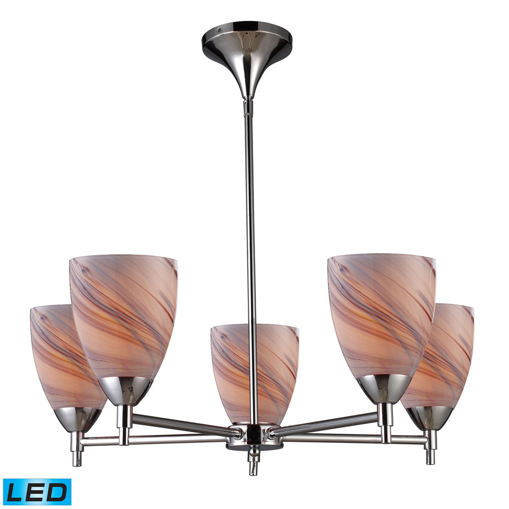 Celina 5 Light LED Chandelier In Polished Chrome