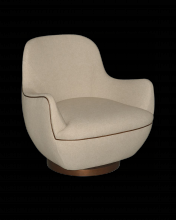 Currey 7000-0572 - Brene Walnut Swivel Armchair, Felton Oatmeal