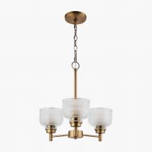 Affinity KC3-AB-ARCH - Karen 3 light chandelier, brass, Archie