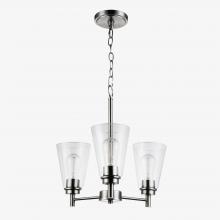 Affinity KC3-NI-CNC - Karen 3 light chandelier, nickel, cone clear