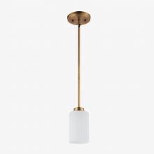 Affinity KMP1-AB-CYF - Karen 1 light mini pendant, brass, cylinder frosted